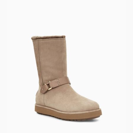 UGG Classic Berge Short Suede Khaki Boots for Women (ETRQ87094)